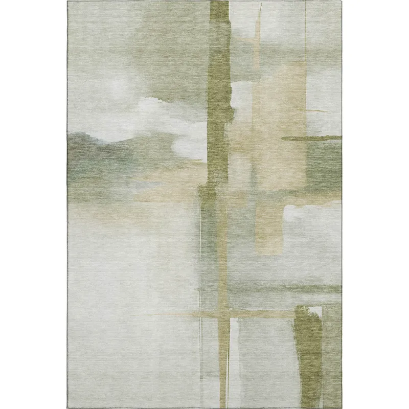 Luxury Washable Indoor/Outdoor Ravenna Aloe 2\'6\" x 3\'10\" Rug