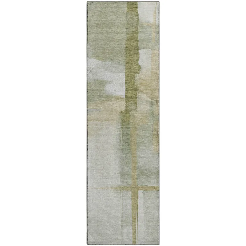 Luxury Washable Indoor/Outdoor Ravenna Aloe 2\'3\" x 7\'6\" Runner Rug