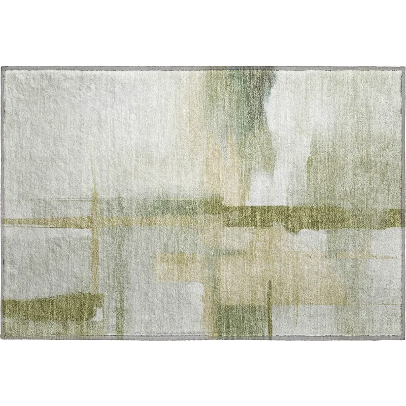 Luxury Washable Indoor/Outdoor Ravenna Aloe 1\'8\" x 2\'6\" Rug