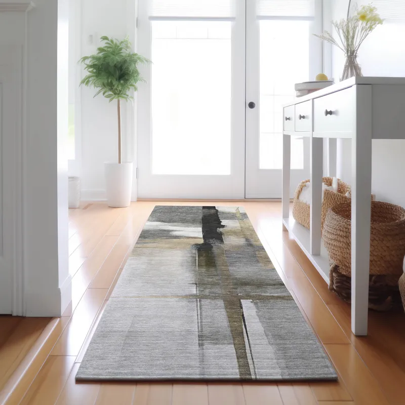 Luxury Washable Indoor/Outdoor Ravenna Gray 2\'3\" x 7\'6\" Runner Rug