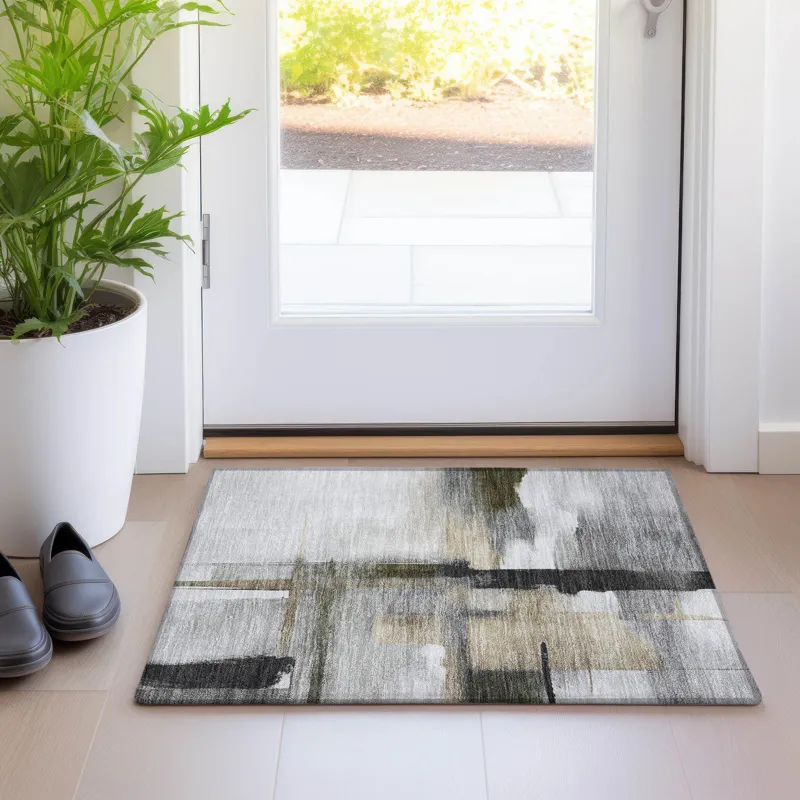 Luxury Washable Indoor/Outdoor Ravenna Gray 1\'8\" x 2\'6\" Rug