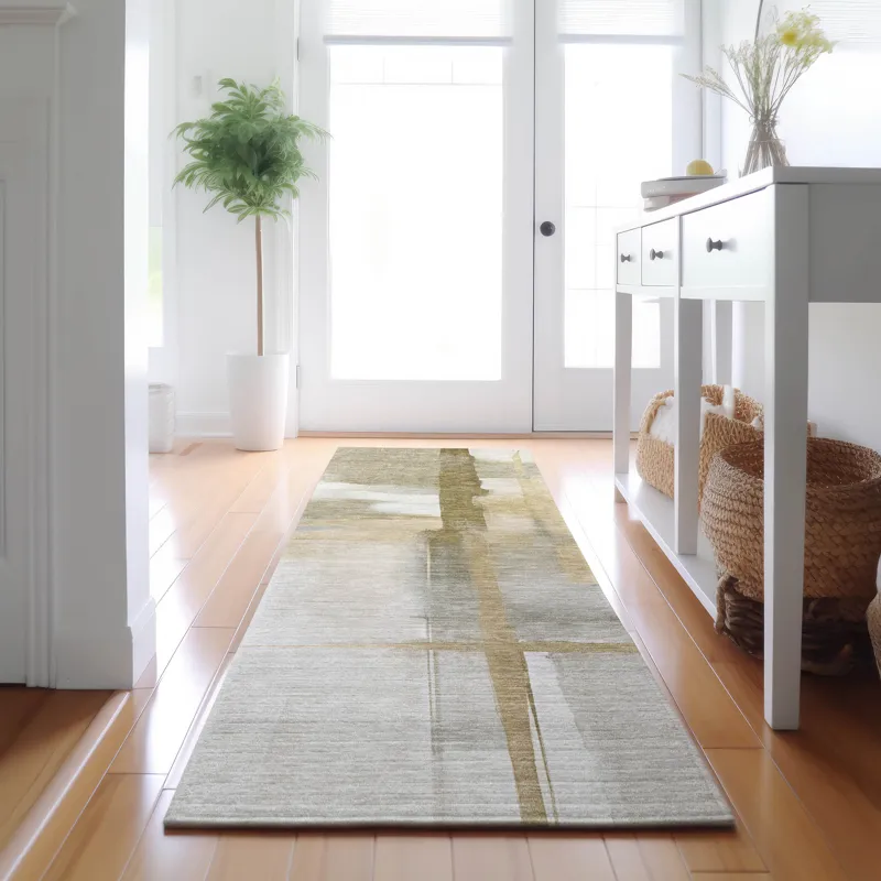 Luxury Washable Indoor/Outdoor Ravenna Putty 2\'3\" x 7\'6\" Runner Rug