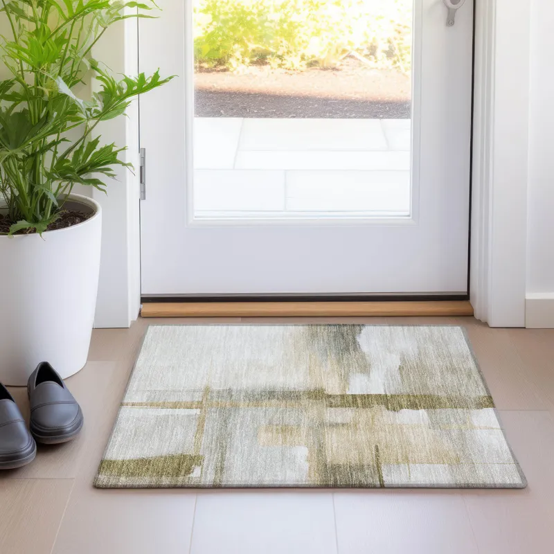 Luxury Washable Indoor/Outdoor Ravenna Putty 1\'8\" x 2\'6\" Rug