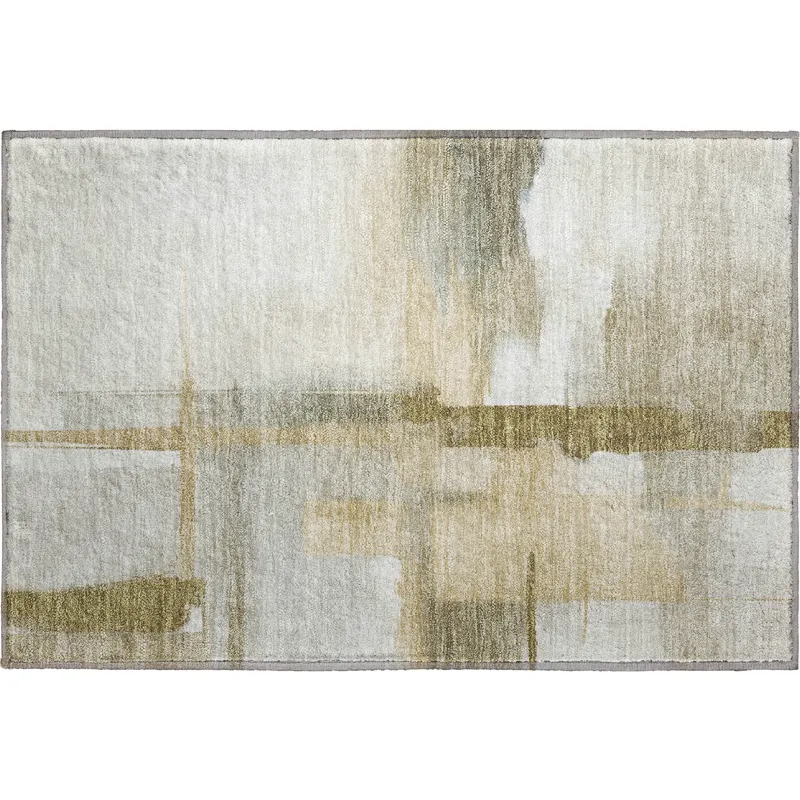 Luxury Washable Indoor/Outdoor Ravenna Putty 1\'8\" x 2\'6\" Rug