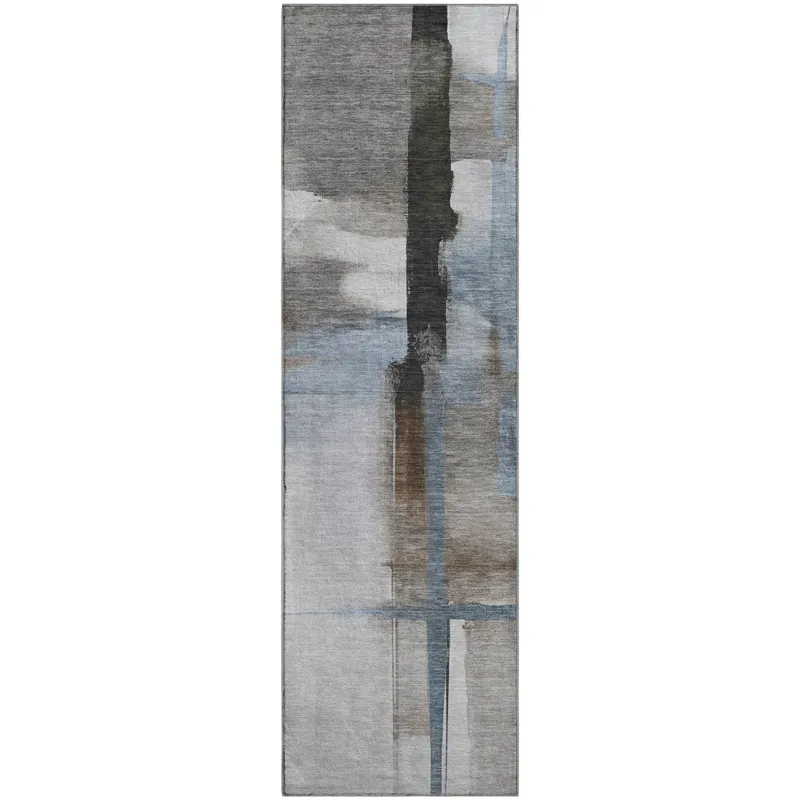 Luxury Washable Indoor/Outdoor Ravenna Taupe 2\'3\" x 7\'6\" Runner Rug