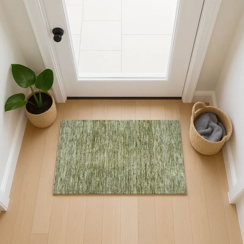 Luxury Washable Indoor/Outdoor Soft Essentials Aloe 1\'8\" x 2\'6\" Rug