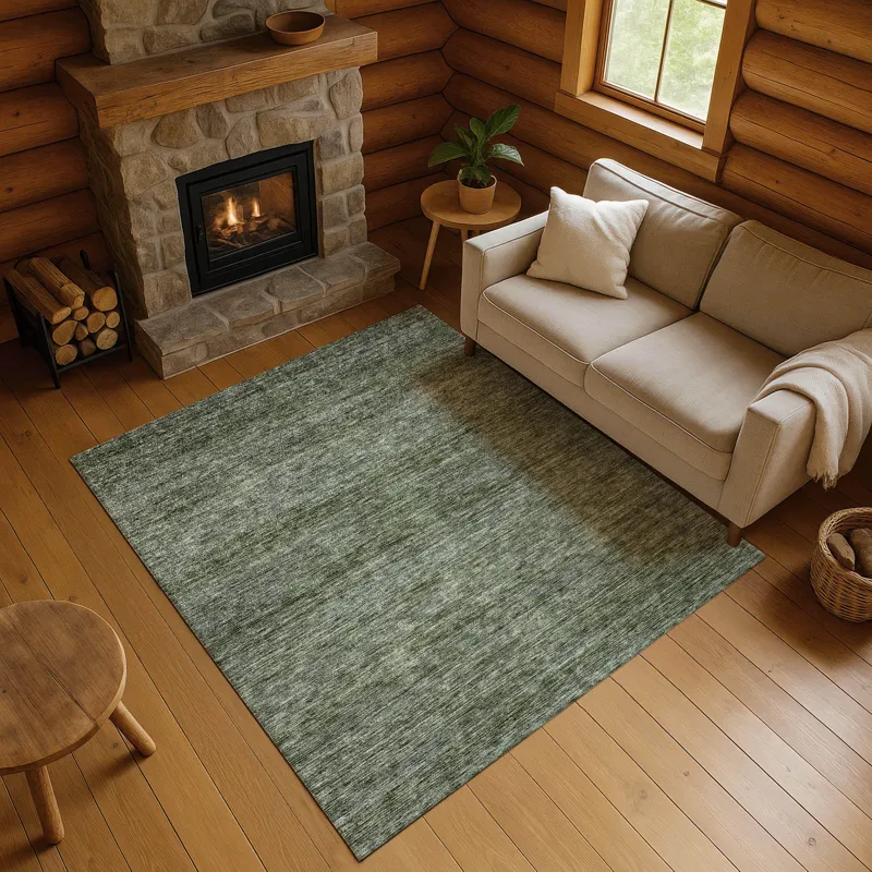 Luxury Washable Indoor/Outdoor Soft Essentials Basil 10\' x 14\' Rug