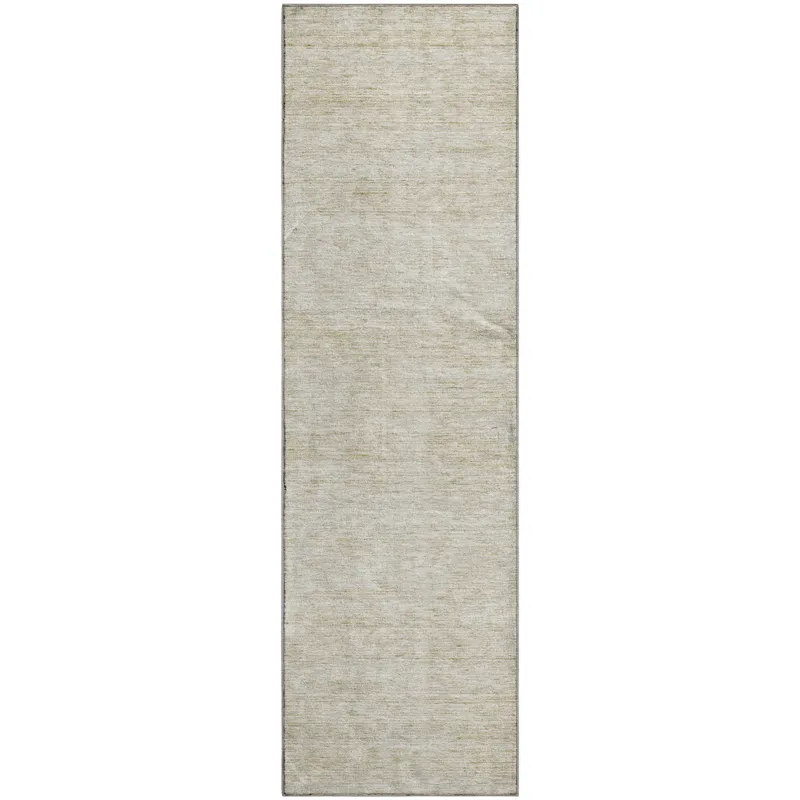 Luxury Washable Indoor/Outdoor Soft Essentials Beige 2\'3\" x 7\'6\" Runner Rug