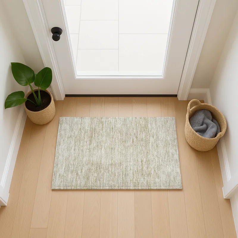 Luxury Washable Indoor/Outdoor Soft Essentials Beige 1\'8\" x 2\'6\" Rug