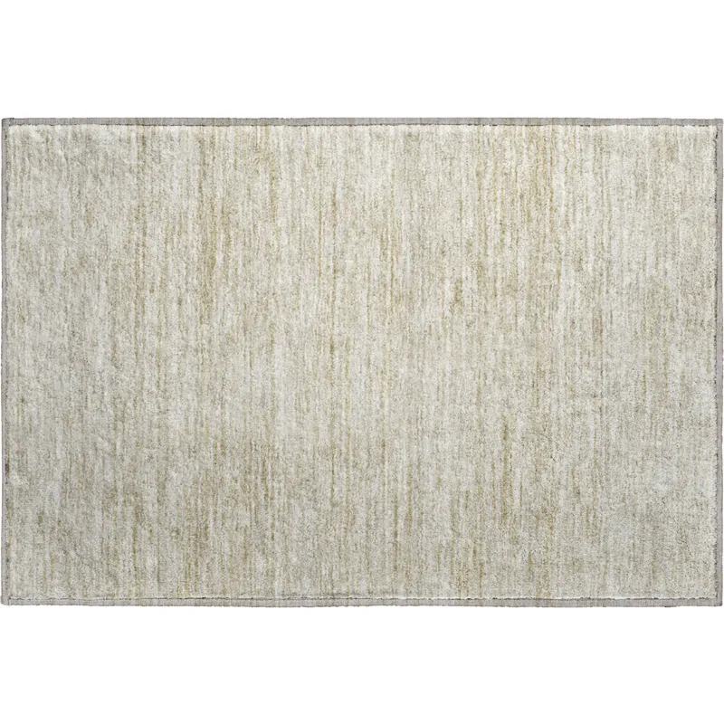 Luxury Washable Indoor/Outdoor Soft Essentials Beige 1\'8\" x 2\'6\" Rug