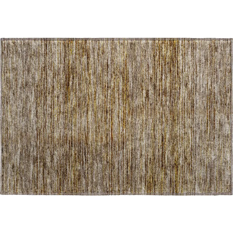 Luxury Washable Indoor/Outdoor Soft Essentials Brown 1\'8\" x 2\'6\" Rug