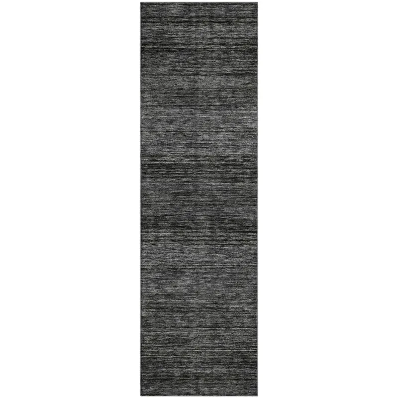 Luxury Washable Indoor/Outdoor Soft Essentials Charcoal 2\'3\" x 7\'6\" Runner Rug