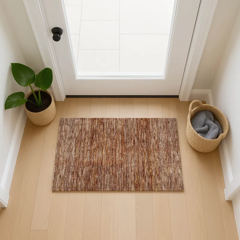 Luxury Washable Indoor/Outdoor Soft Essentials Copper 1\'8\" x 2\'6\" Rug