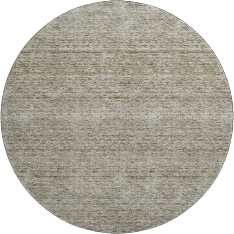 Luxury Washable Indoor/Outdoor Soft Essentials Flax 8\' x 8\' Round Rug