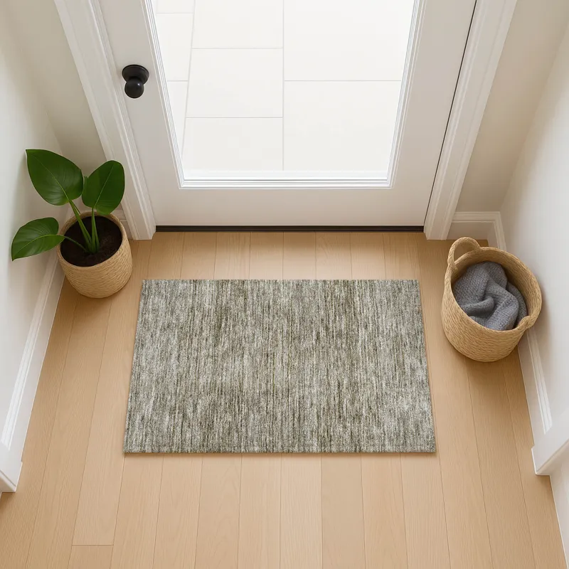 Luxury Washable Indoor/Outdoor Soft Essentials Flax 1\'8\" x 2\'6\" Rug