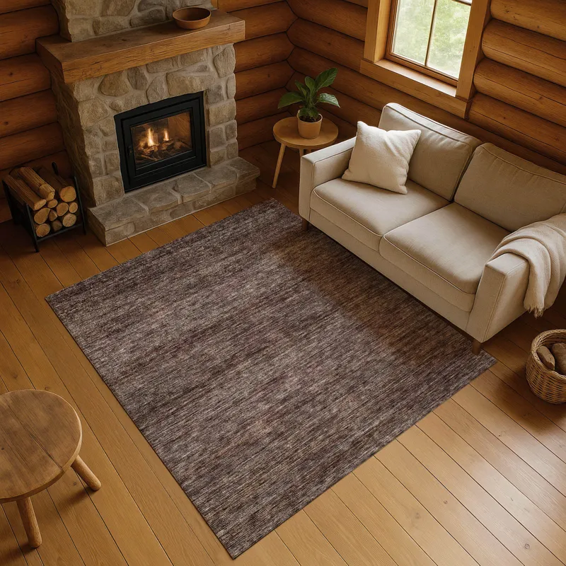 Luxury Washable Indoor/Outdoor Soft Essentials Fudge 5\' x 7\'6\" Rug