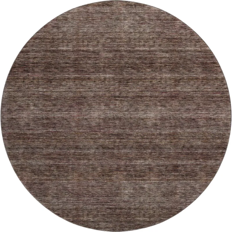 Luxury Washable Indoor/Outdoor Soft Essentials Fudge 8\' x 8\' Round Rug