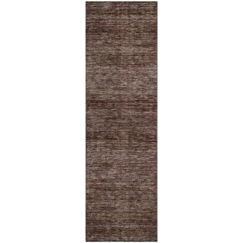 Luxury Washable Indoor/Outdoor Soft Essentials Fudge 2\'3\" x 7\'6\" Runner Rug