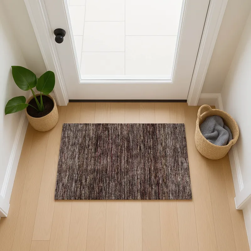 Luxury Washable Indoor/Outdoor Soft Essentials Fudge 1\'8\" x 2\'6\" Rug