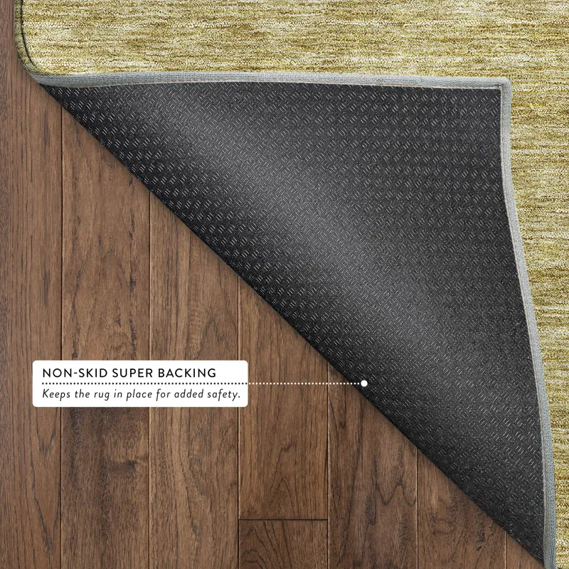 Luxury Washable Indoor/Outdoor Soft Essentials Gold 1\'8\" x 2\'6\" Rug