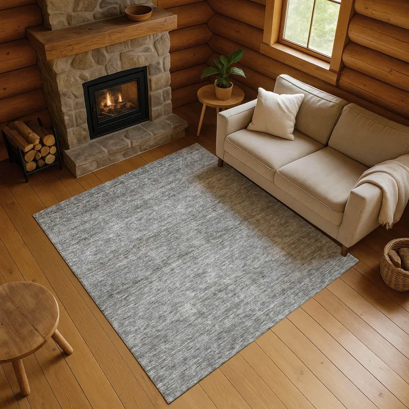 Luxury Washable Indoor/Outdoor Soft Essentials Gray 8\' x 10\' Rug