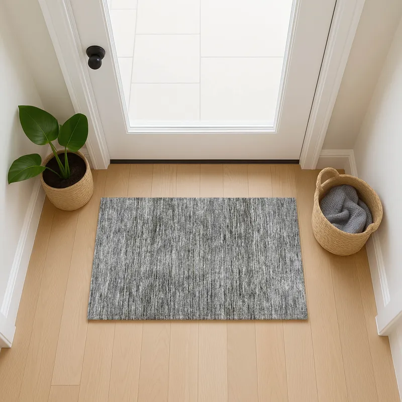 Luxury Washable Indoor/Outdoor Soft Essentials Gray 1\'8\" x 2\'6\" Rug