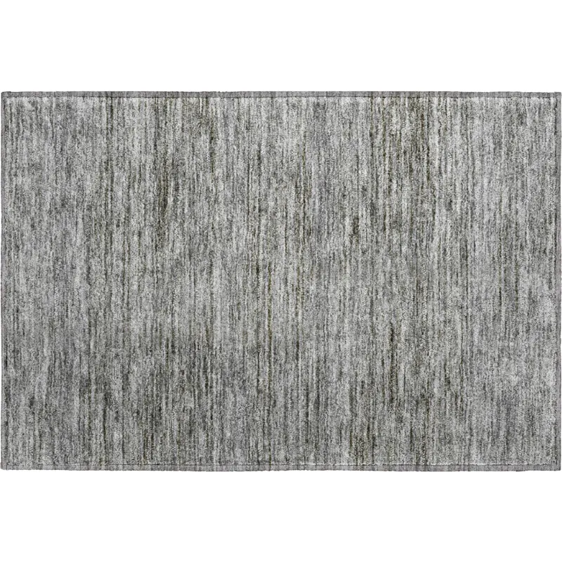 Luxury Washable Indoor/Outdoor Soft Essentials Gray 1\'8\" x 2\'6\" Rug