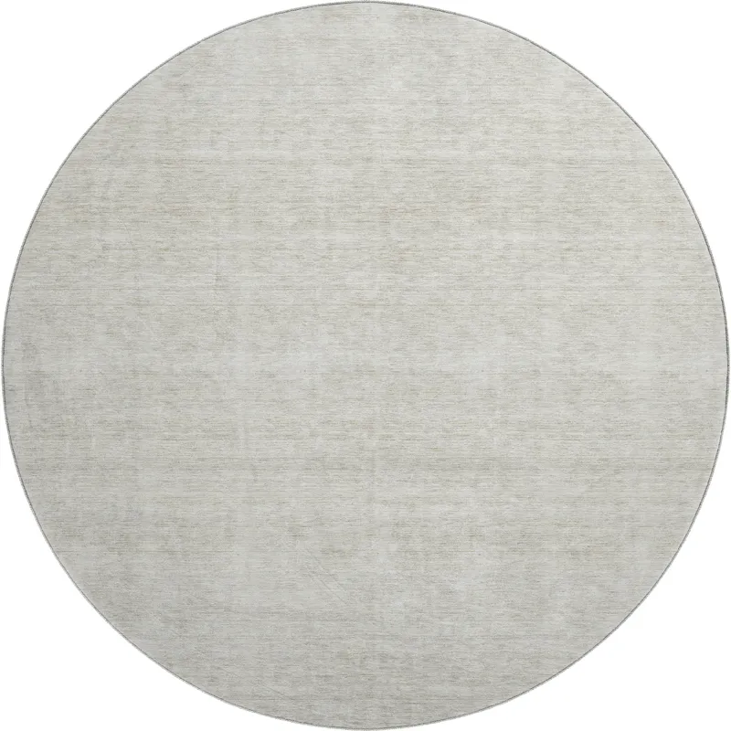 Luxury Washable Indoor/Outdoor Soft Essentials Ivory 8\' x 8\' Round Rug