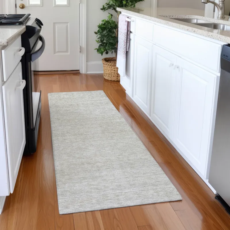 Luxury Washable Indoor/Outdoor Soft Essentials Ivory 2\'3\" x 7\'6\" Runner Rug