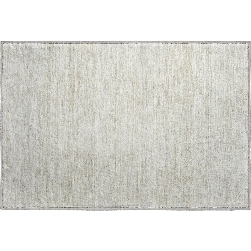 Luxury Washable Indoor/Outdoor Soft Essentials Ivory 1\'8\" x 2\'6\" Rug