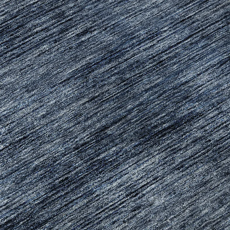 Luxury Washable Indoor/Outdoor Soft Essentials Navy 8\' x 8\' Round Rug