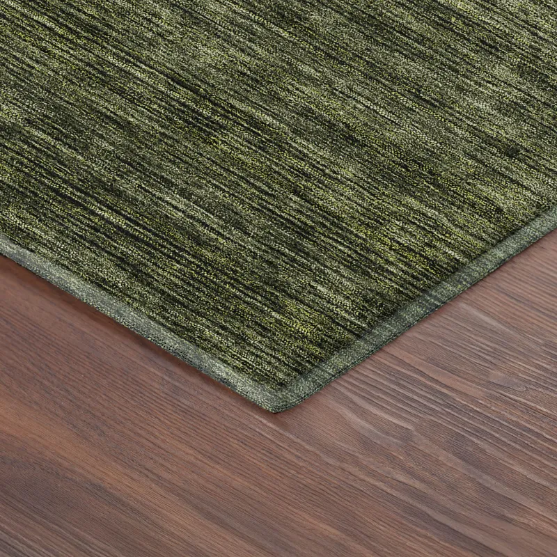 Luxury Washable Indoor/Outdoor Soft Essentials Olive 2\'6\" x 3\'10\" Rug