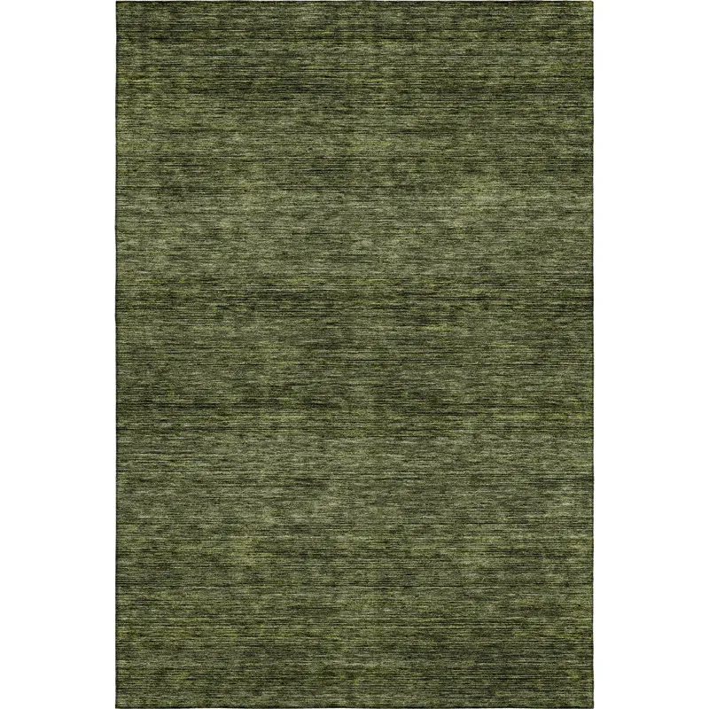 Luxury Washable Indoor/Outdoor Soft Essentials Olive 2\'6\" x 3\'10\" Rug