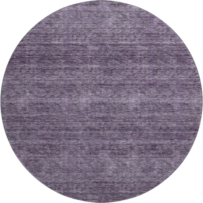 Luxury Washable Indoor/Outdoor Soft Essentials Plum 8\' x 8\' Round Rug