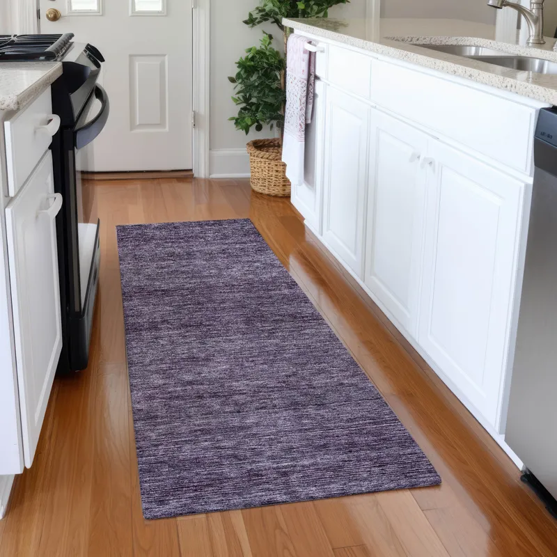 Luxury Washable Indoor/Outdoor Soft Essentials Plum 2\'3\" x 7\'6\" Runner Rug