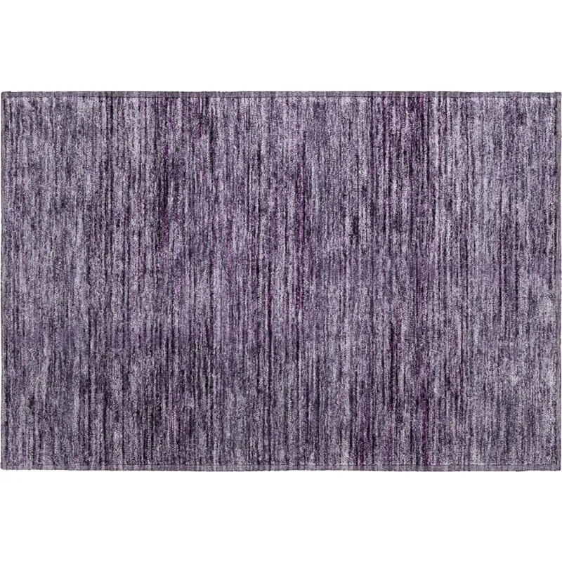 Luxury Washable Indoor/Outdoor Soft Essentials Plum 1\'8\" x 2\'6\" Rug