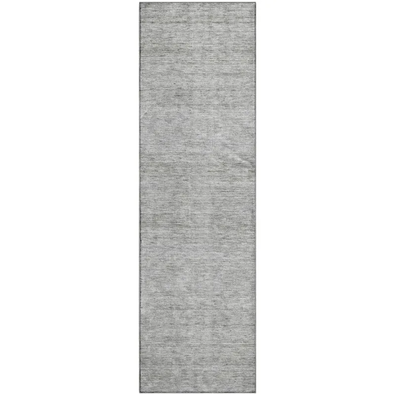 Luxury Washable Indoor/Outdoor Soft Essentials Silver 2\'3\" x 7\'6\" Runner Rug