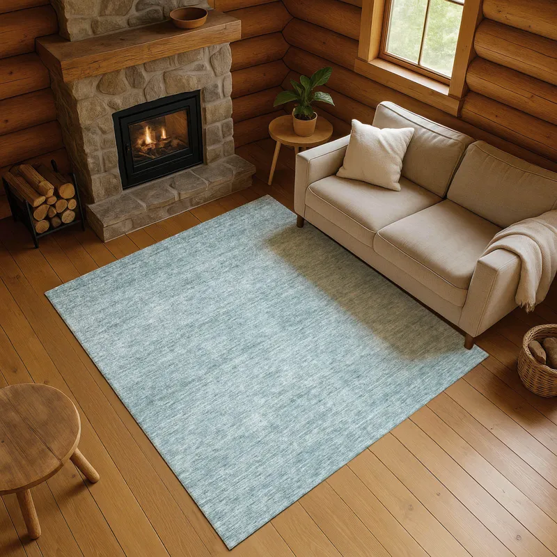 Luxury Washable Indoor/Outdoor Soft Essentials Sky 2\'6\" x 3\'10\" Rug