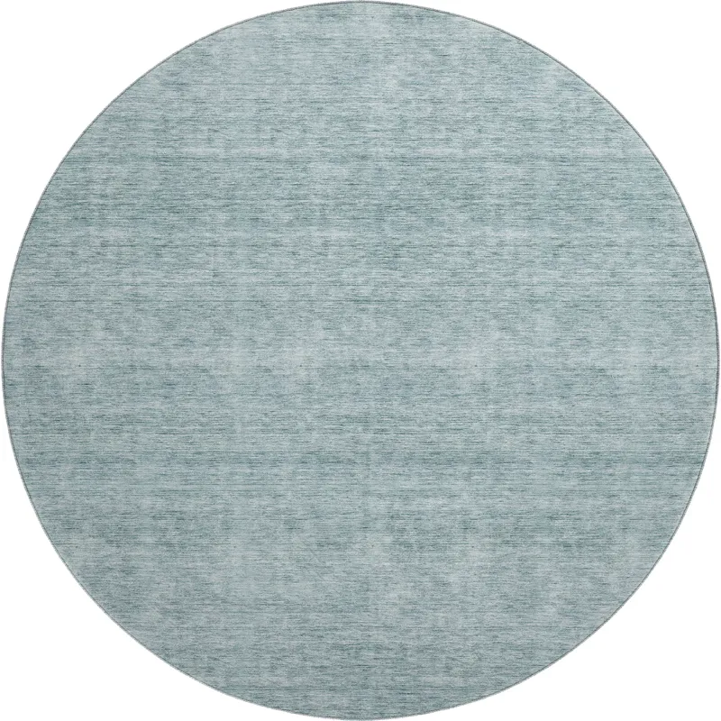 Luxury Washable Indoor/Outdoor Soft Essentials Sky 8\' x 8\' Round Rug