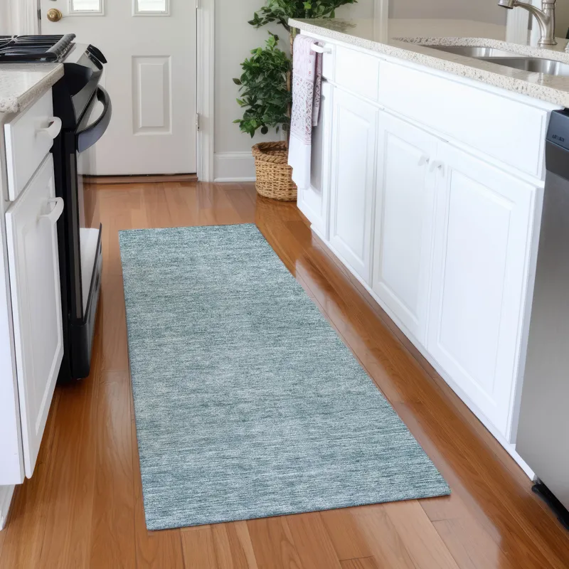 Luxury Washable Indoor/Outdoor Soft Essentials Sky 2\'3\" x 7\'6\" Runner Rug