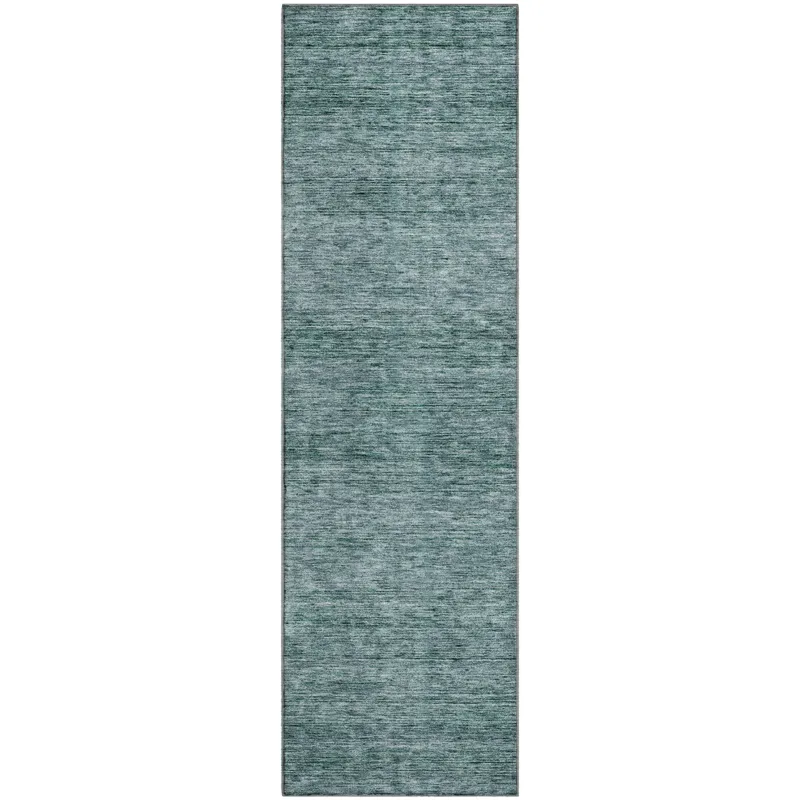 Luxury Washable Indoor/Outdoor Soft Essentials Teal 2\'3\" x 7\'6\" Runner Rug