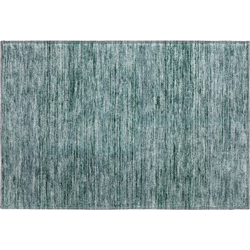 Luxury Washable Indoor/Outdoor Soft Essentials Teal 1\'8\" x 2\'6\" Rug