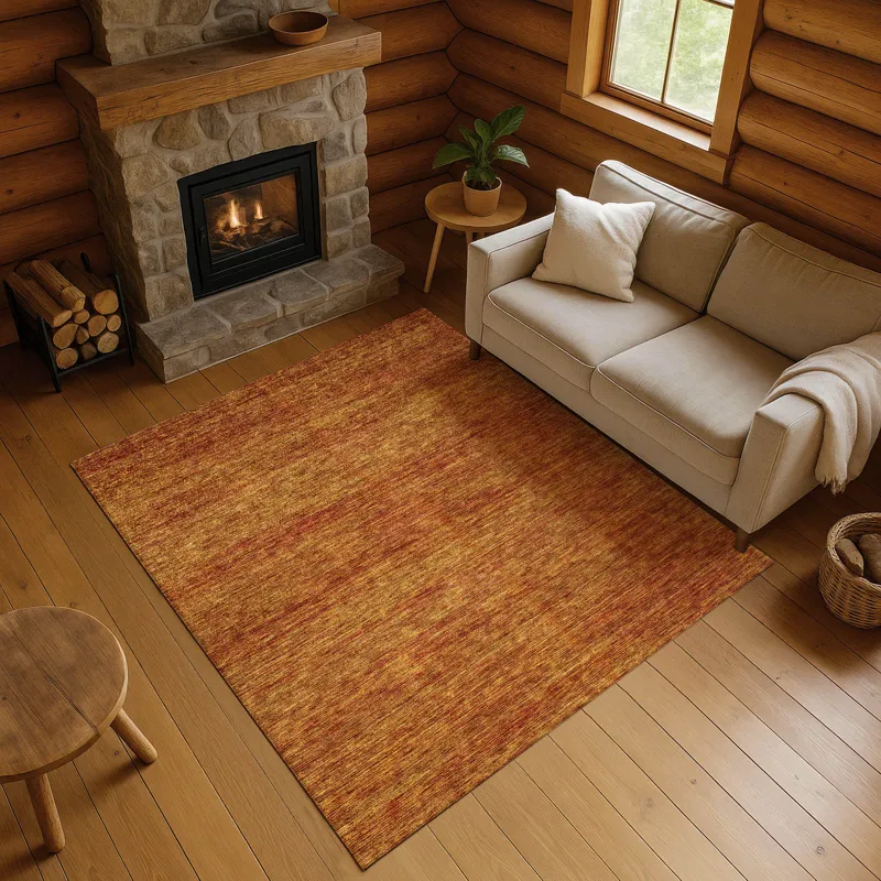 Luxury Washable Indoor/Outdoor Soft Essentials Terracotta 2\'6\" x 3\'10\" Rug