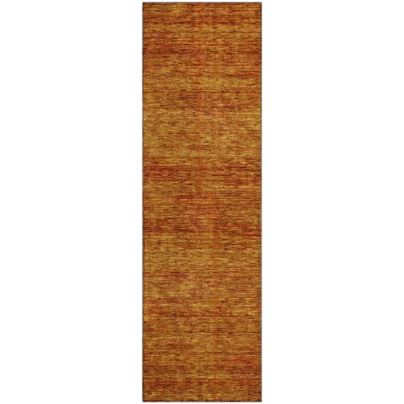 Luxury Washable Indoor/Outdoor Soft Essentials Terracotta 2\'3\" x 7\'6\" Runner Rug