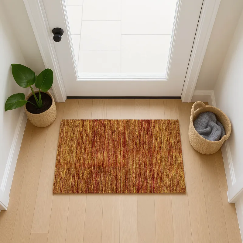 Luxury Washable Indoor/Outdoor Soft Essentials Terracotta 1\'8\" x 2\'6\" Rug