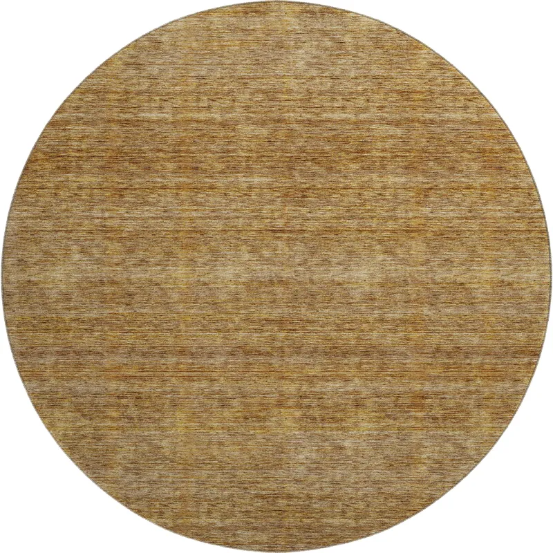 Luxury Washable Indoor/Outdoor Soft Essentials Walnut 8\' x 8\' Round Rug