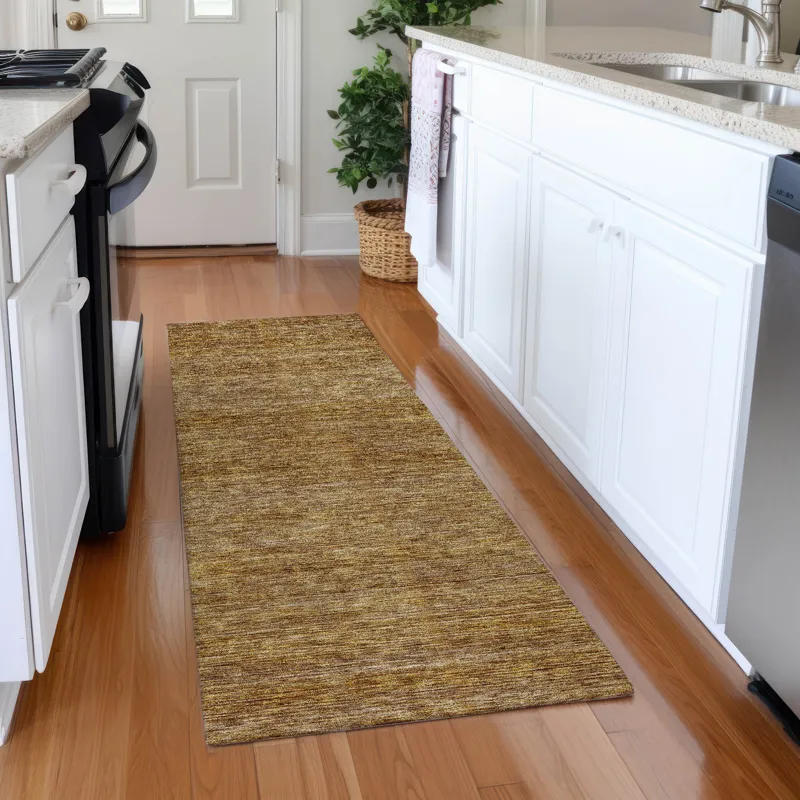 Luxury Washable Indoor/Outdoor Soft Essentials Walnut 2\'3\" x 7\'6\" Runner Rug