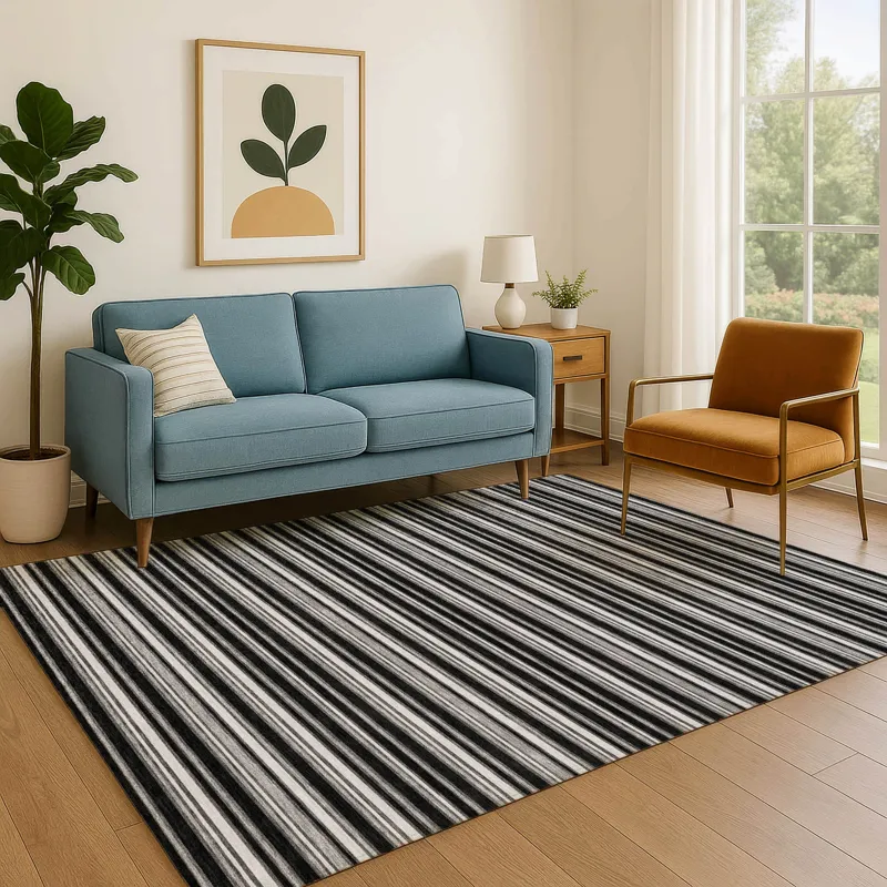 Luxury Washable Indoor/Outdoor Soft Essentials Black 10\' x 14\' Rug