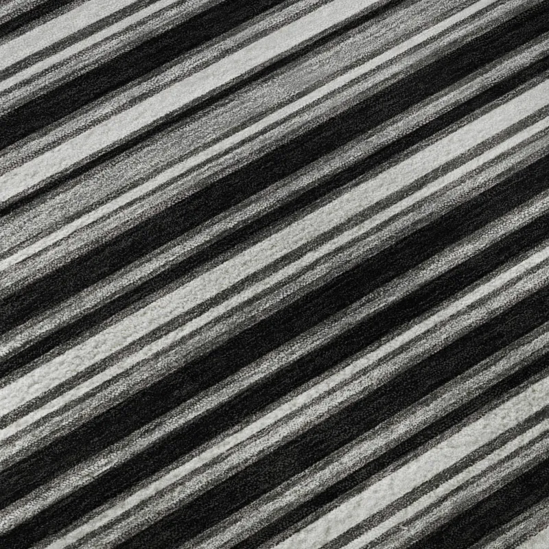 Luxury Washable Indoor/Outdoor Soft Essentials Black 2\'3\" x 7\'6\" Runner Rug