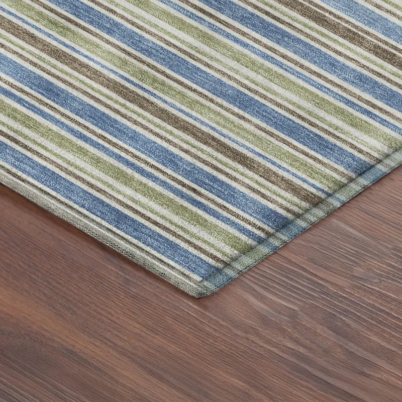 Luxury Washable Indoor/Outdoor Soft Essentials Blue 5\' x 7\'6\" Rug